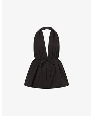 Dissh Tammy Halter Cotton Top - Black