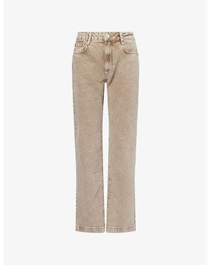 The Couture Club Relaxed-Fit Straight-Leg Denim Jeans - Natural