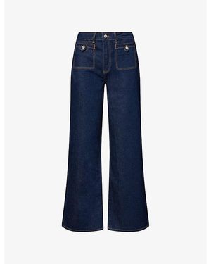 PAIGE Anessa Wide-Leg Denim Jeans - Blue