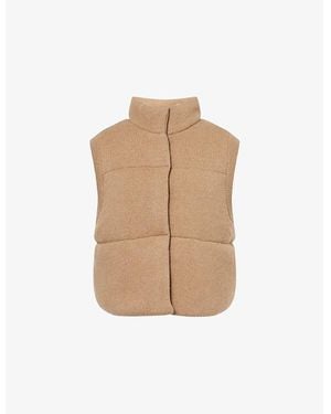 LeKasha Montana Knitted Cashmere Puffer Vest - Natural