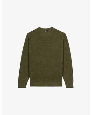 The Kooples Crewneck Regular-Fit Linen And Wool-Blend Sweater - Green
