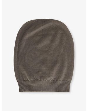 Rick Owens Domed Knitted Wool Beanie Hat - Grey