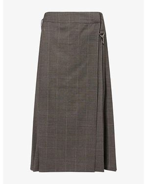 Simone Rocha Tailored Clip Wool Midi Skirt - Grey