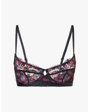 Lounge Underwear Printed Entice Balcony Lace Bra - Pink