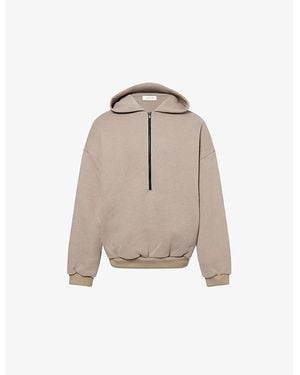 Fear Of God Dropped-Shoulders Two-Slip-Pockets Cotton And Cashmere Hoody - Natural