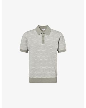 Arne Este Pattern Cotton Polo Shirt - Grey