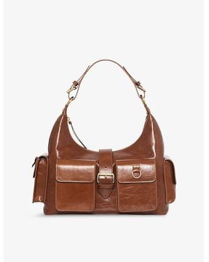 The Kooples Amelia Leather Shoulder Bag - Brown