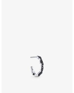 La Maison Du Couturier Biiju By Night Platinum And Diamond Single Hoop Earring - White