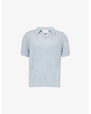 CHE Ondas Short-Sleeves Cotton-Knit Polo Shirt - Blue