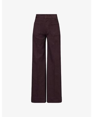 Victoria Beckham Alina Wide-Leg Denim Jeans - Purple