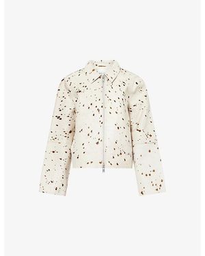 Samsøe & Samsøe Salylo Pony-Hair Leather Jacket - White
