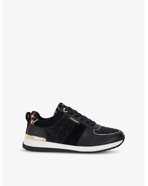 Dune Ego Runner Contrast-Panel Leather Low-Top Trainers - Black