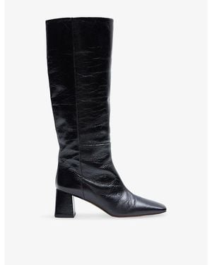 JOSEPH Leather Heeled Knee-High Boots - Black