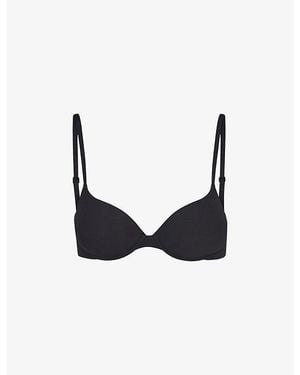 Skims Fits Everybody Padded Push-Up Stretch-Woven Bra - Black