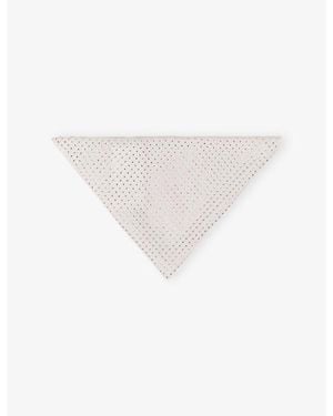 Maje Rhinestone-Embellished Triangle Wool Scarf - White
