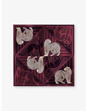 Cartier Panthère Illusion Printed Silk-Twill Scarf - Purple