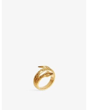Missoma Harris Reed X Coiled Serpent 18Ct-Plated Ring - Metallic