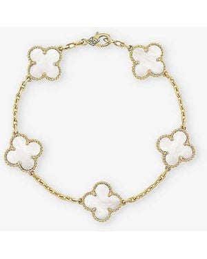 Van Cleef & Arpels Yellow Gold Vintage Alhambra And Mother-of-pearl Bracelet - Metallic