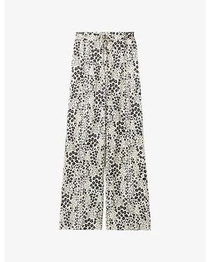 Claudie Pierlot Animal Print Satin Trousers - Multicolour