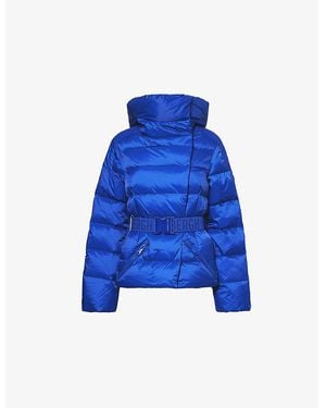 Goldbergh 5634 Dazzling Bea Hooded Belted Regular-Fit Recycled-Polyamide Down Jacket - Blue