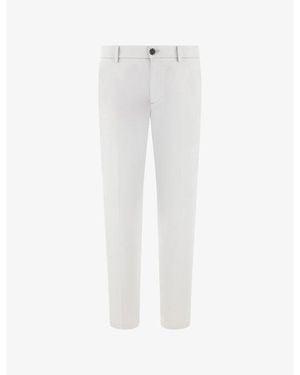 BOGGI Straight Regular-Fit Stretch Cotton-Blend Trousers - White