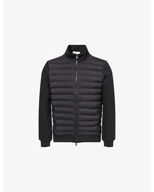 Arne Hybrid Tech Quilted Woven Jacket - Black