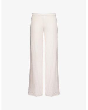 Skin Sexy Wide-Leg Mid-Rise Cotton-Jersey Trousers - White