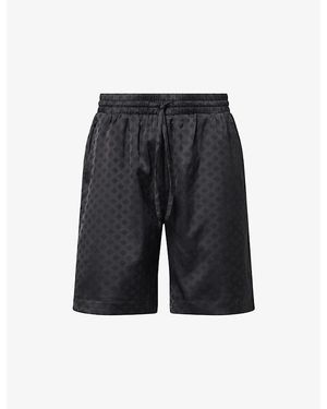 The Couture Club Jacquard-Pattern Relaxed-Fit Woven Shorts - Black