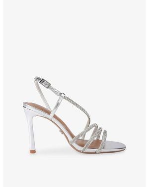Carvela Kurt Geiger Paparazza Jewel Heeled Woven Sandals - White
