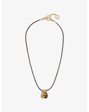 Zimmermann Mira Pendant Macrame 16Ct-Plated Brass Necklace - Metallic