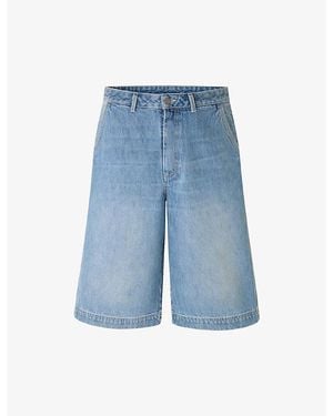 Soeur Francis Wide-Leg Denim Shorts - Blue