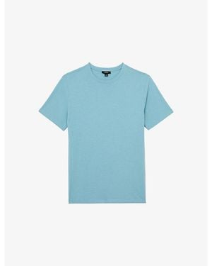 Reiss Bless Crewneck Cotton-Jersey T-Shirt - Blue