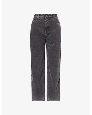 Samsøe & Samsøe Sashelly Wide-Leg Stretch-Cotton Pants - Gray