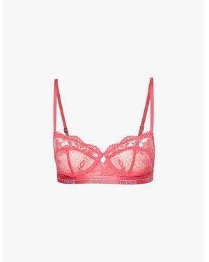 Lounge Underwear Blossom Floral-Embroidered Stretch-Lace Bra - Pink