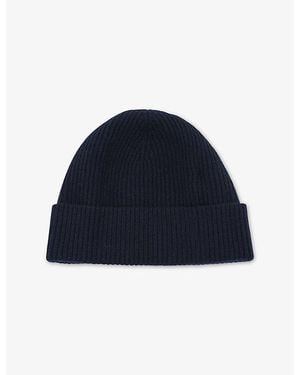 Reiss Chaise Ribbed Wool Beanie - Blue