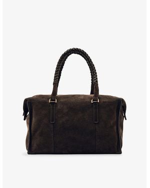 Reiss Edie Suede Bowling Bag - Black