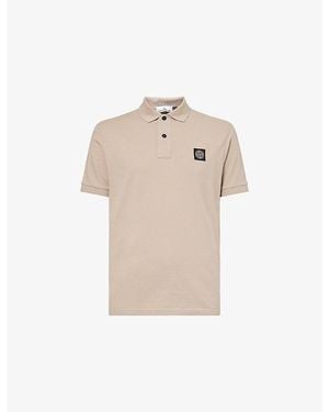 Stone Island Regular-Fit Logo-Patch Stretch-Cotton Polo Shirt - Natural