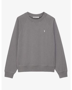 AllSaints Harlow Ramskull Raglan Jersey Jumper - Grey