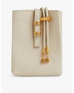 Reiss Vienna Leather Phone Pouch - Natural