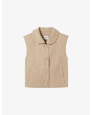Claudie Pierlot Tailored Button-Down Linen-Blend Jacket - Natural