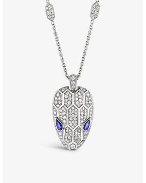 BVLGARI Serpenti 18Ct, 2.07Ct Brilliant-Cut Diamond And Sapphire Necklace - White