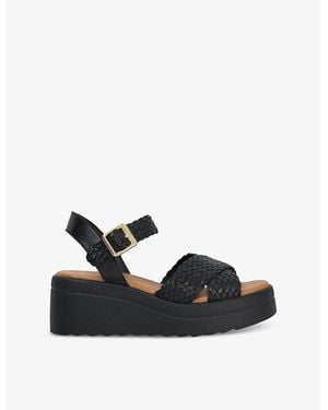 Dune Kinleys Braided-Leather Sandals - Black