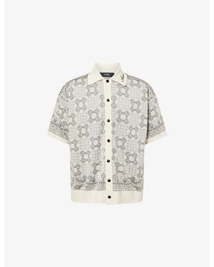 Amiri Ma Quad Check Mesh Knit Shirt - White