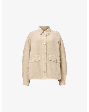 AllSaints Hettie Oversized Linen-Blend Shacket - Natural