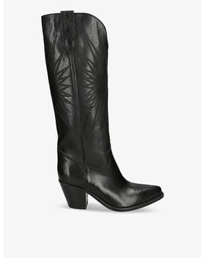Golden Goose Francesca Pointed-Toe Leather Boots - Black
