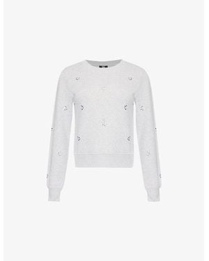 PAIGE Ordenna Crystal-Embellished Cotton-Jersey Sweatshirt - White