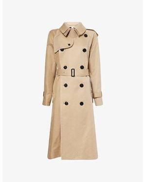 Sacai Belted Double-Breasted Cotton-Blend Trench Coat - Natural