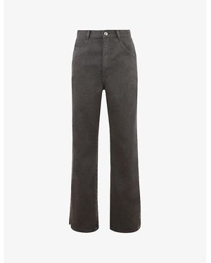 Mistress Rocks Twist Straight-Cut High-Rise Denim Jeans - Grey