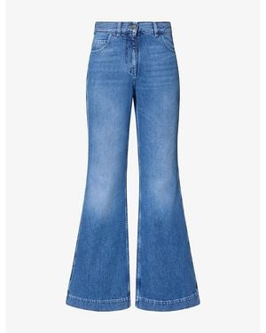 Moncler Mid-Rise Flared-Leg Denim Jeans - Blue