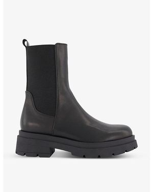 Dune Leather Palmero Chunky-Sole Leather Chelsea Boots - Black